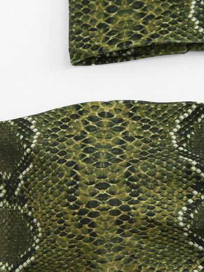 Snakeskin Pattern Bikini Set With Choker-swimwear-Des Mess