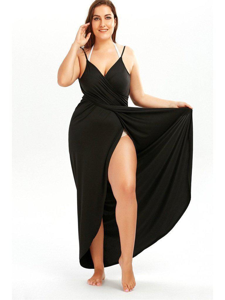 Wrap Spaghetti Straps Cover Up-swimwear-Des Mess