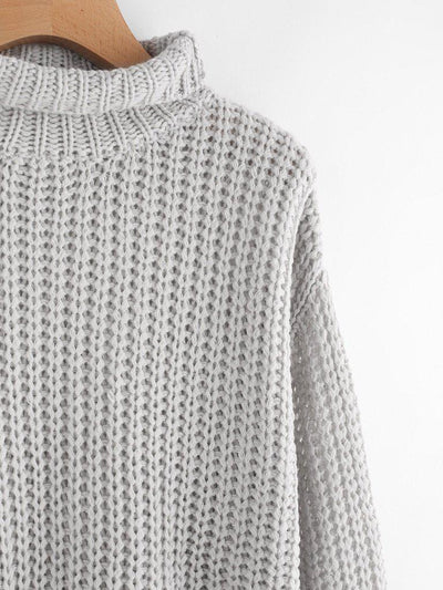 Turtle Neck Drop Shoulder Jumper-outerwear-Des Mess