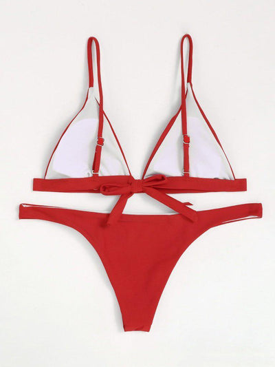 Adjustable Strap Triangle Bikini Set-swimwear-Des Mess