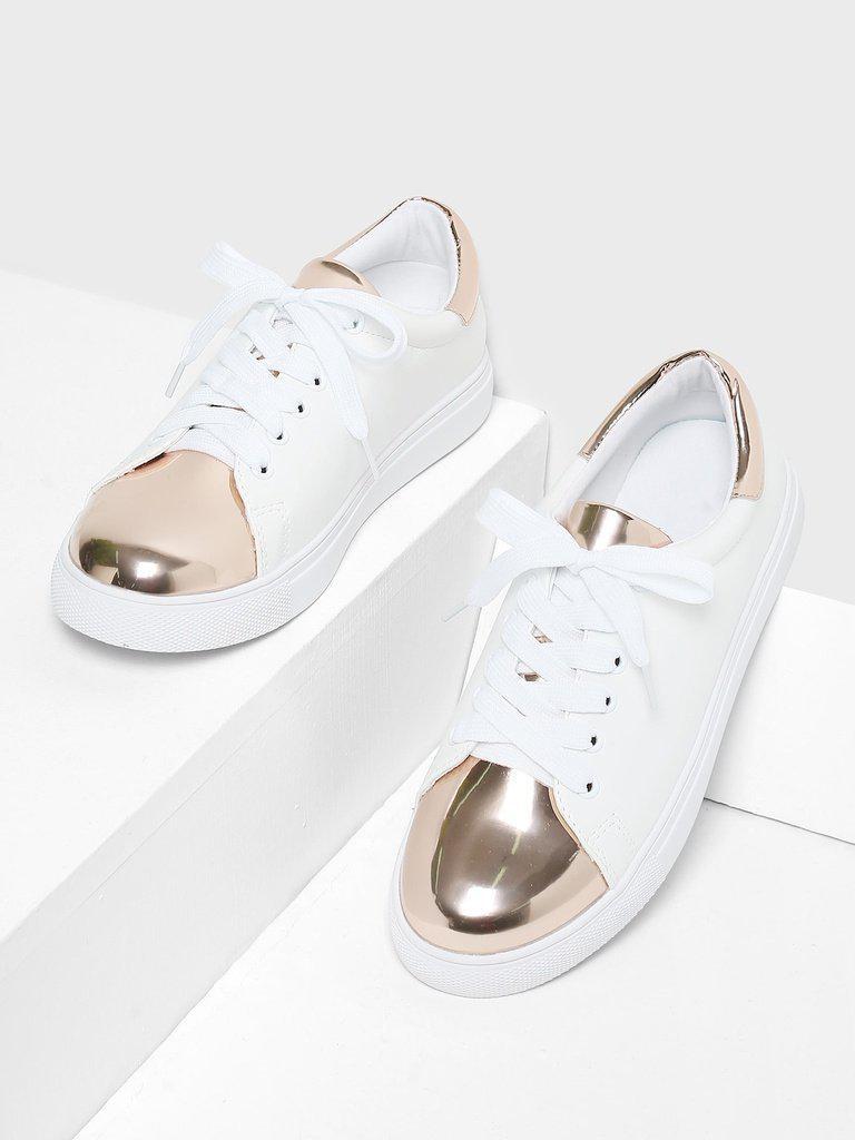 Two Tone Round Toe Sneakers-shoes-Des Mess
