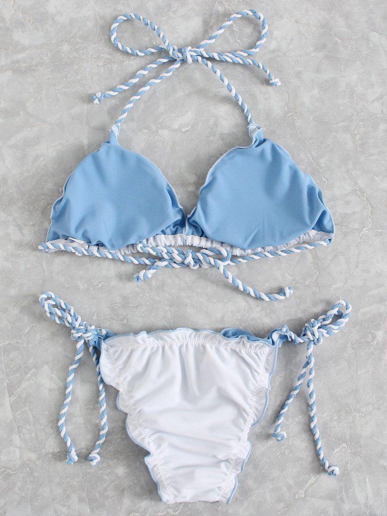 Lettuce Trim Self Tie Bikini Set--Des Mess