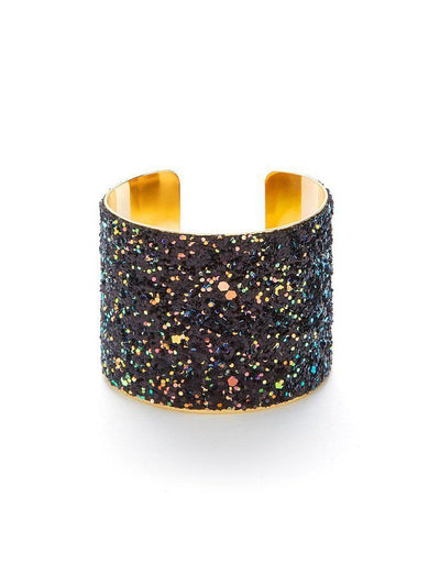 Sequin Overlay Wide Cuff Bracelet--Des Mess