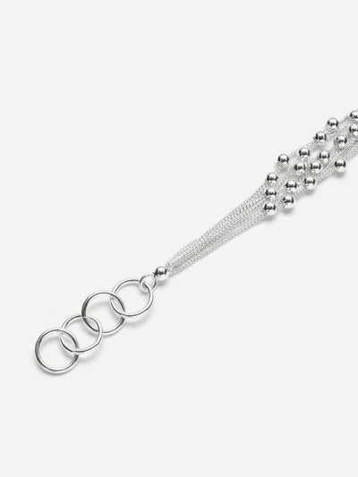 Metal Beaded Design Layered Chain Bracelet--Des Mess