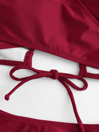 Cross Wrap Strappy Bikini Set--Des Mess