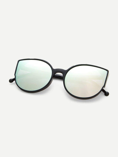 Black Frame Mirror Lens Sunglasses-accessories-Des Mess
