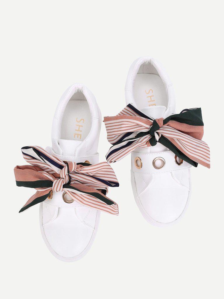 Bow Decorated Slip On Sneakers-shoes-Des Mess
