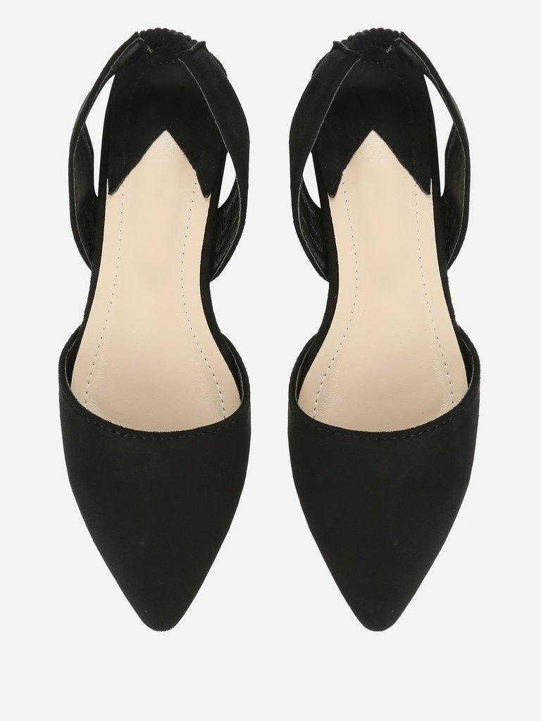 Pointed Toe Suede Slingback Flats-shoes-Des Mess