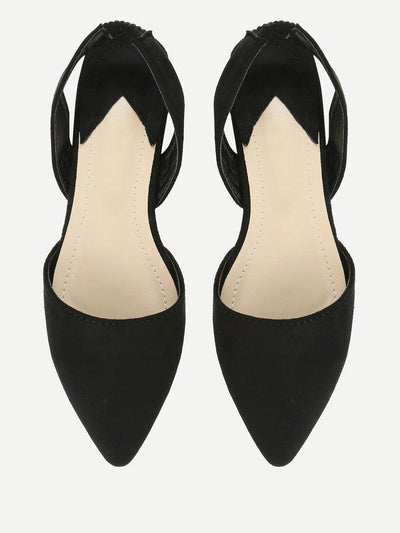 Pointed Toe Suede Slingback Flats-shoes-Des Mess