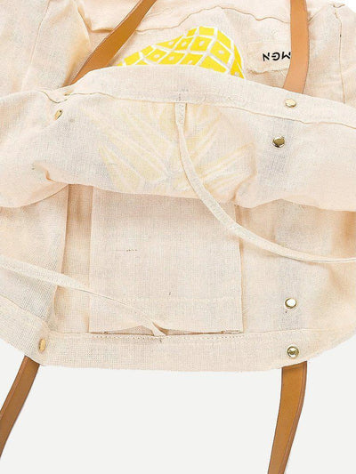 Pineapple Print Tote Bag-accessories-Des Mess