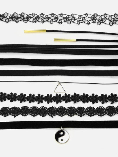 Triangle Pendant Choker Necklace 8pcs-jewelry-Des Mess
