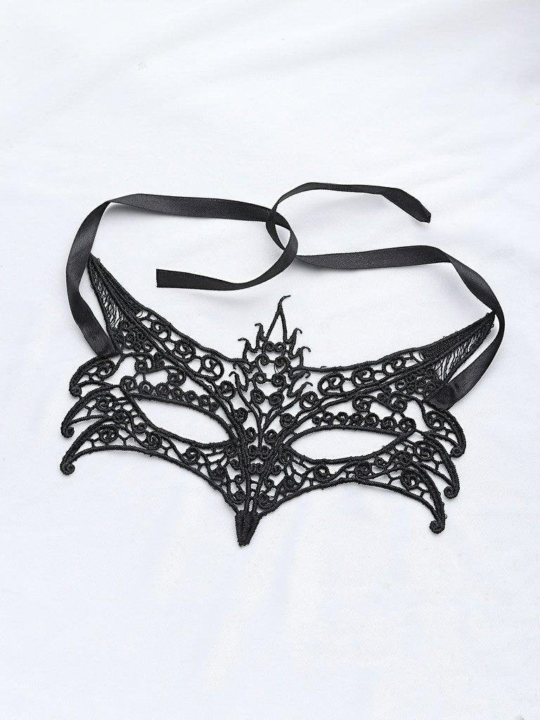Fox Shaped Lace Ribbon Eye Mask-accessories-Des Mess
