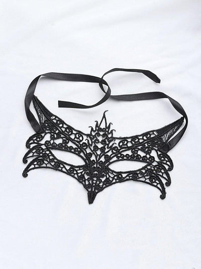 Fox Shaped Lace Ribbon Eye Mask-accessories-Des Mess