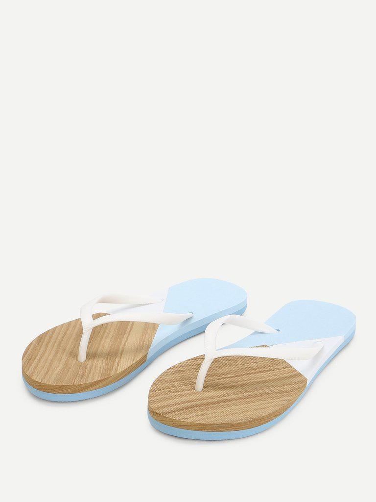 Color Block Flip Flops-shoes-Des Mess