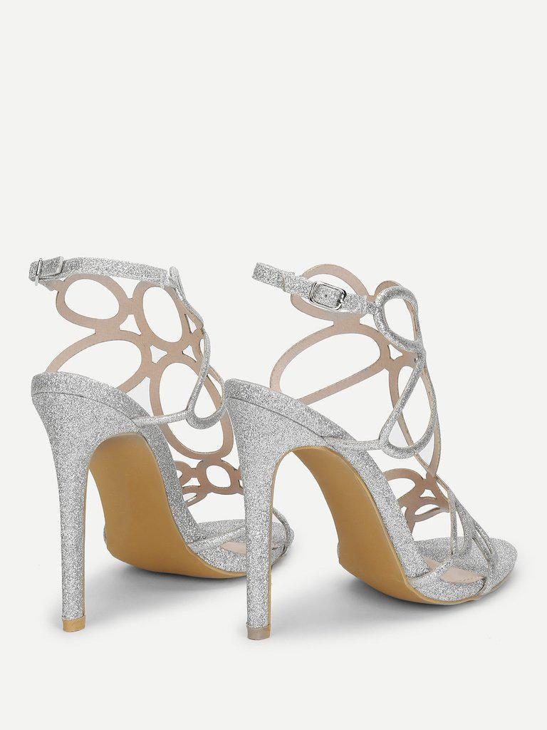 Glitter Design High Heel Sandals-shoes-Des Mess