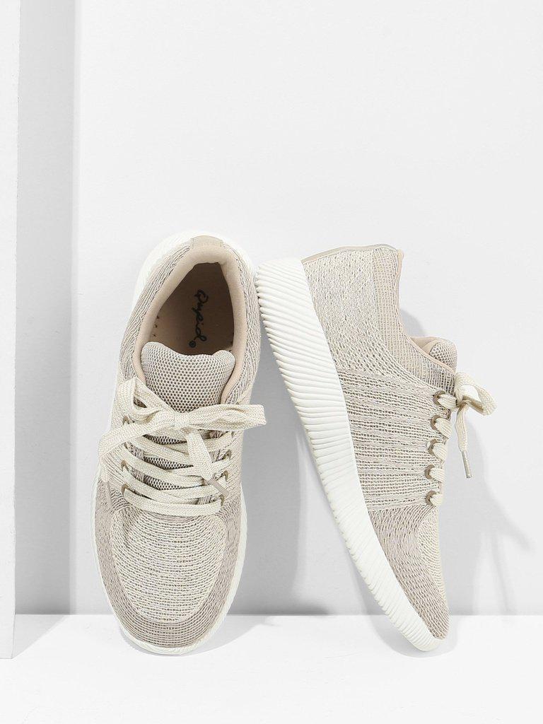 Knit Design Lace Up Sneakers-shoes-Des Mess
