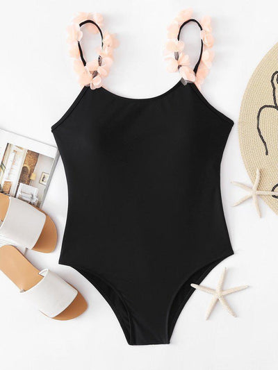 Flower Decorated Swimsuit-swimwear-Des Mess