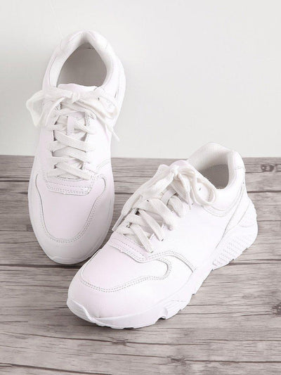 Faux Feather Lace Up Sneakers-shoes-Des Mess