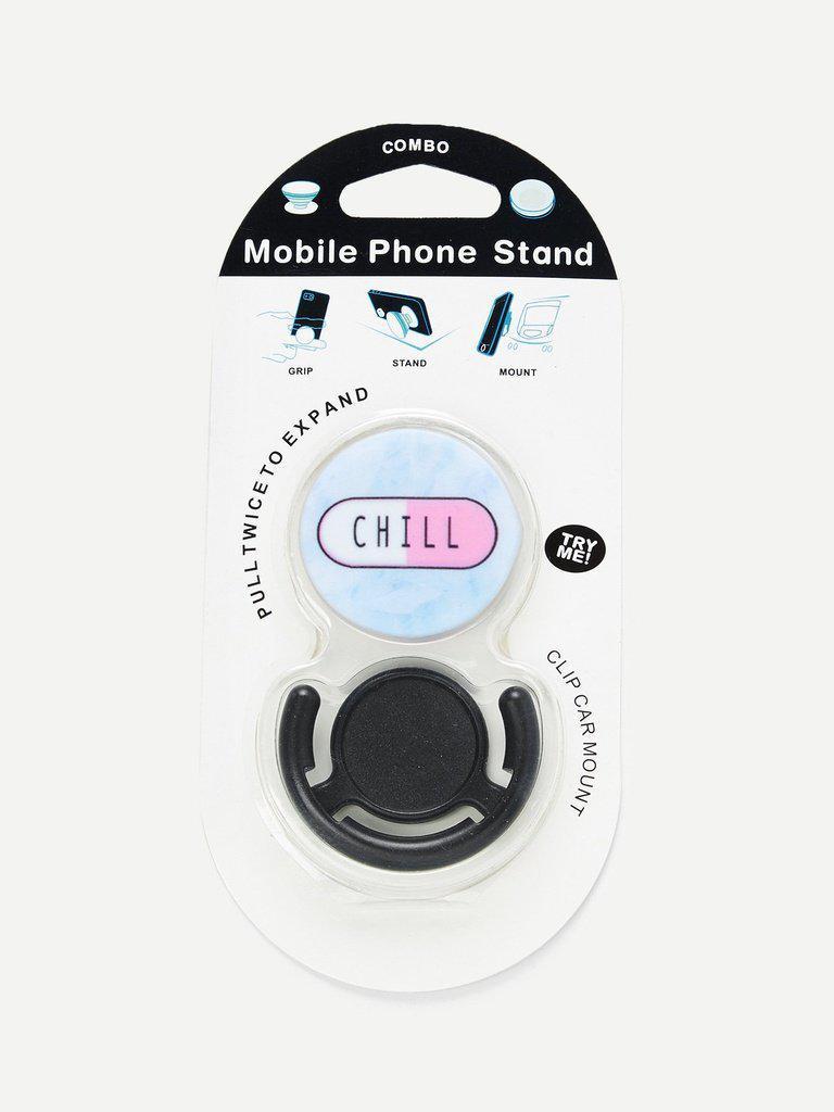 Slogan Print Gasbag Phone Holder-others-Des Mess