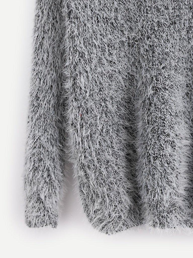 Fuzzy Chunky Knit Sweater-outerwear-Des Mess