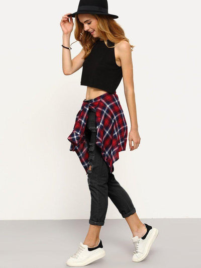 Basic Ripped Jeans-bottom-Des Mess