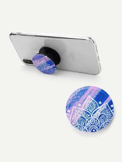 Mandala Flower Round Durable Phone Holder-others-Des Mess