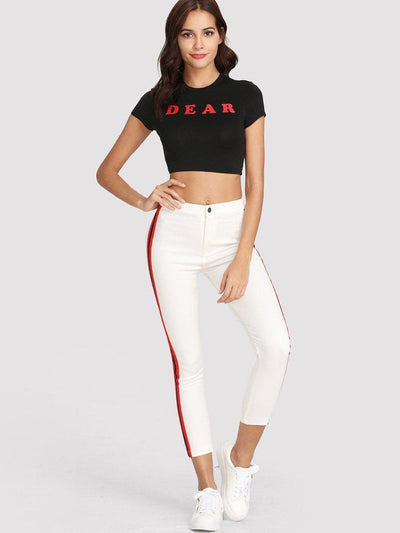 Stripe Tape Side Jeans-bottom-Des Mess