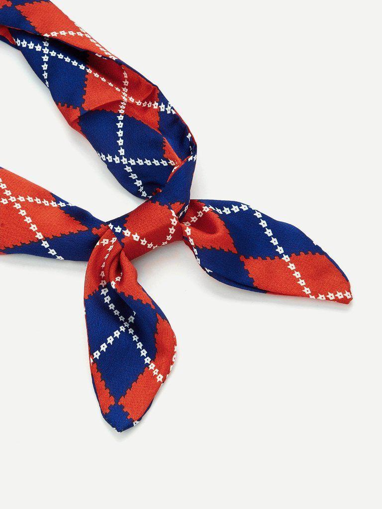 Spliced Plaid Skinny Scarf-accessories-Des Mess
