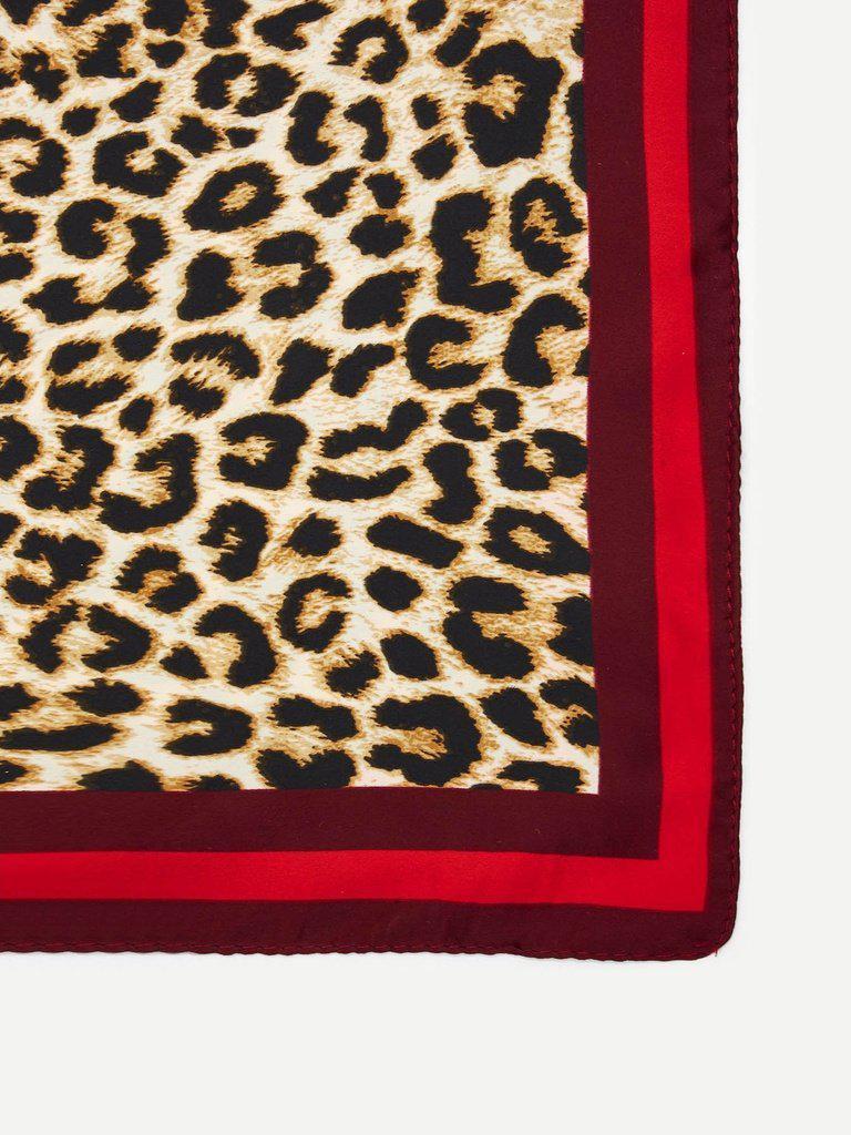 Contrast Trim Leopard Print Bandana-accessories-Des Mess
