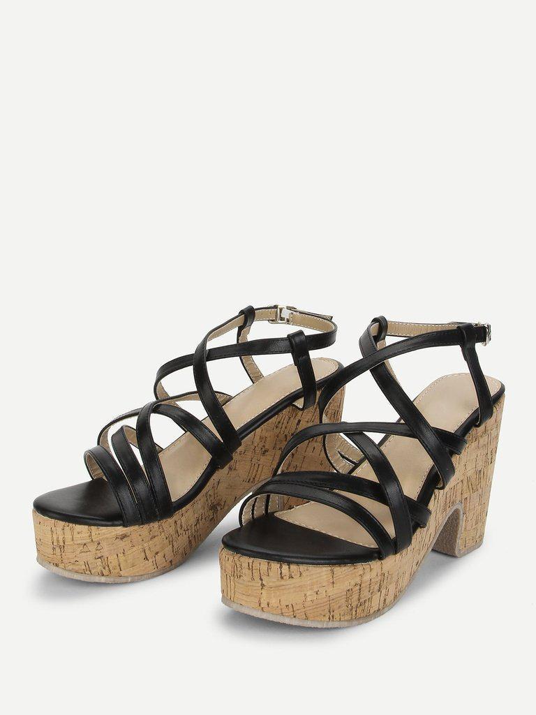 Strappy Platform Wedge Sandals-shoes-Des Mess