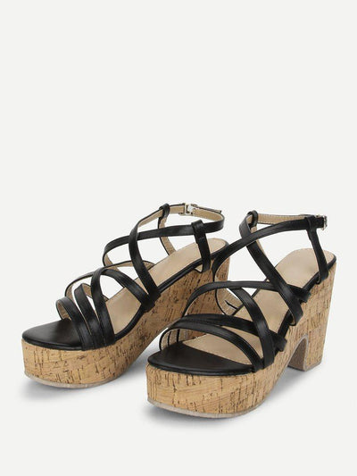 Strappy Platform Wedge Sandals-shoes-Des Mess