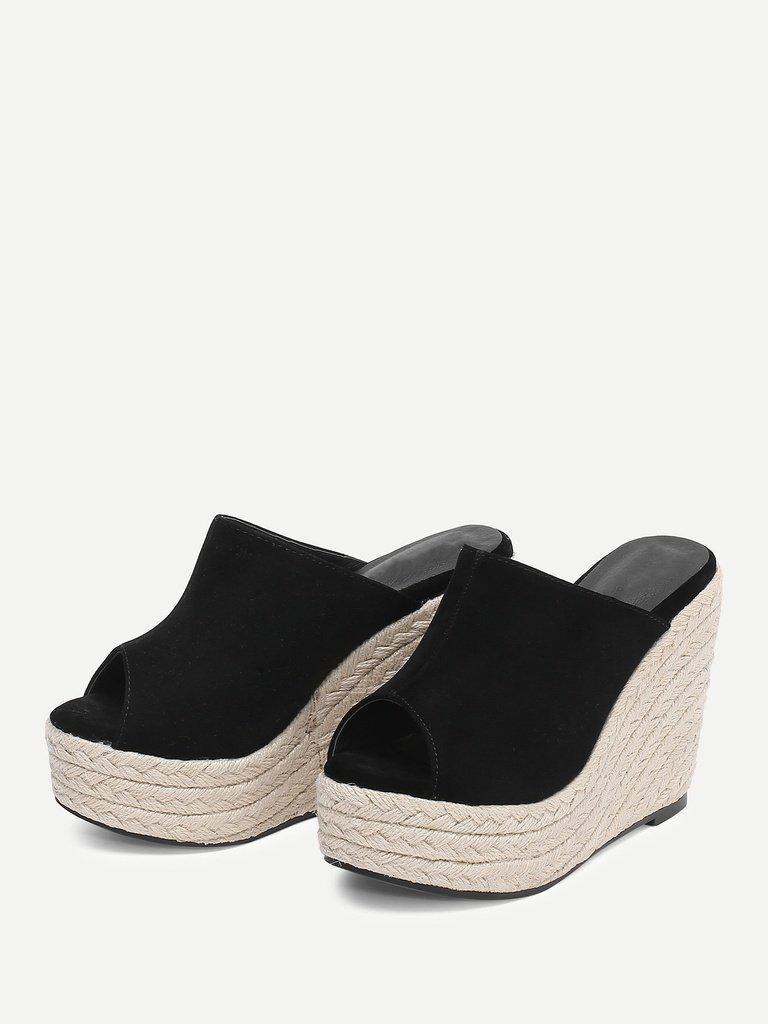 Espadrille Peep Toe Wedges-shoes-Des Mess
