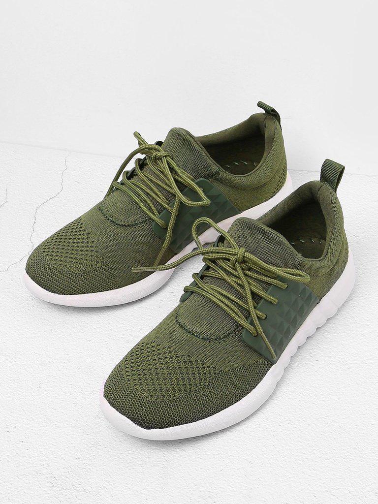 Net Panel Lace Up Trainers-shoes-Des Mess