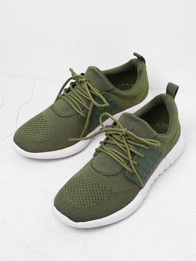 Net Panel Lace Up Trainers-shoes-Des Mess