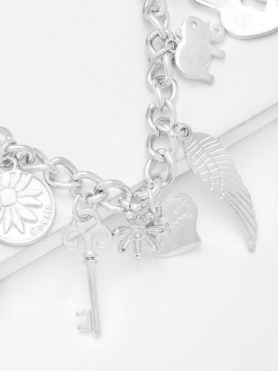 Star & Heart & Flower Charm Link Bracelet-jewelry-Des Mess