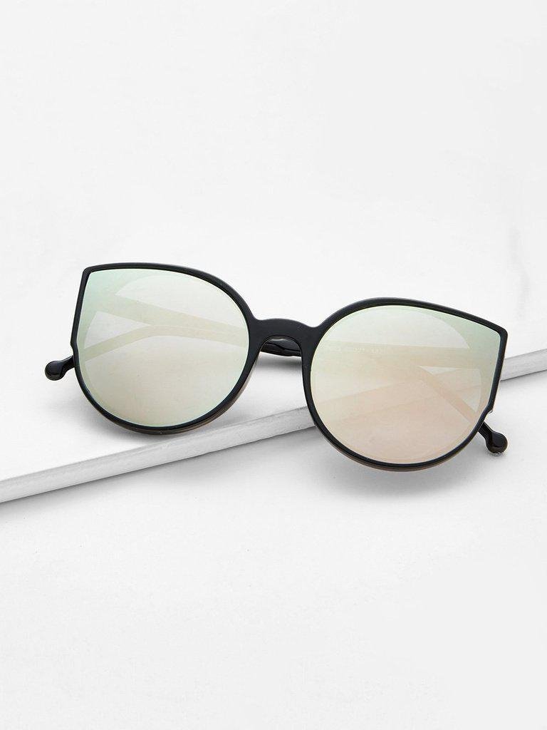 Black Frame Mirror Lens Sunglasses-accessories-Des Mess