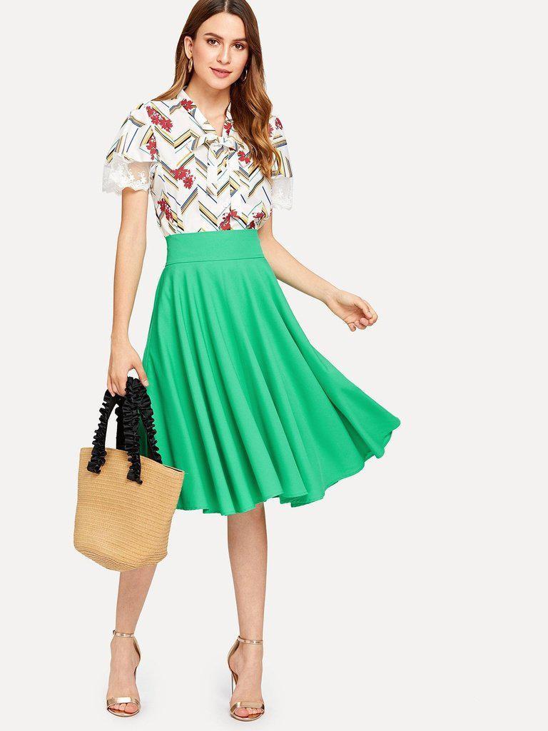 High Rise Wide Waistband Circle Skirt-bottom-Des Mess