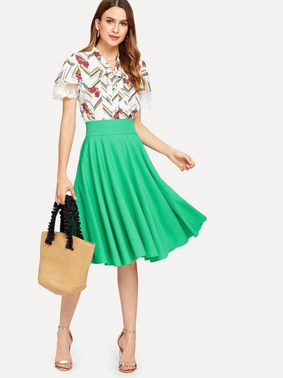 High Rise Wide Waistband Circle Skirt-bottom-Des Mess