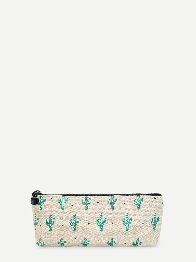 Cactus Print Pencil Case-others-Des Mess