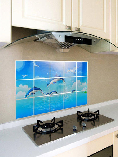 Dolphin Graphic Oil Proof Sticker-others-Des Mess