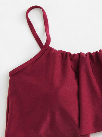 Flounce Striped Bikini Set-swimwear-Des Mess