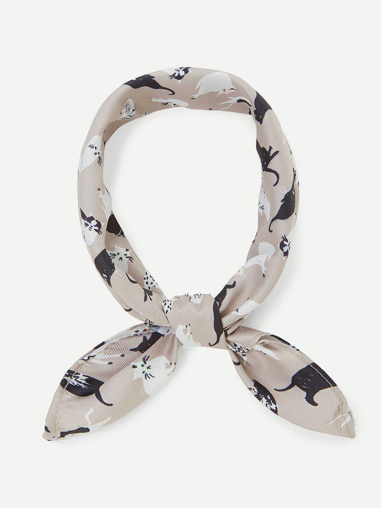 Cat Print Bandana Scarf-accessories-Des Mess