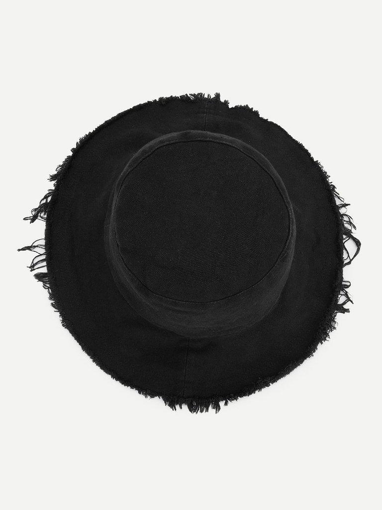 Frayed Trim Bucket Hat--Des Mess