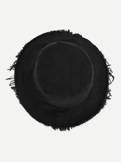 Frayed Trim Bucket Hat--Des Mess