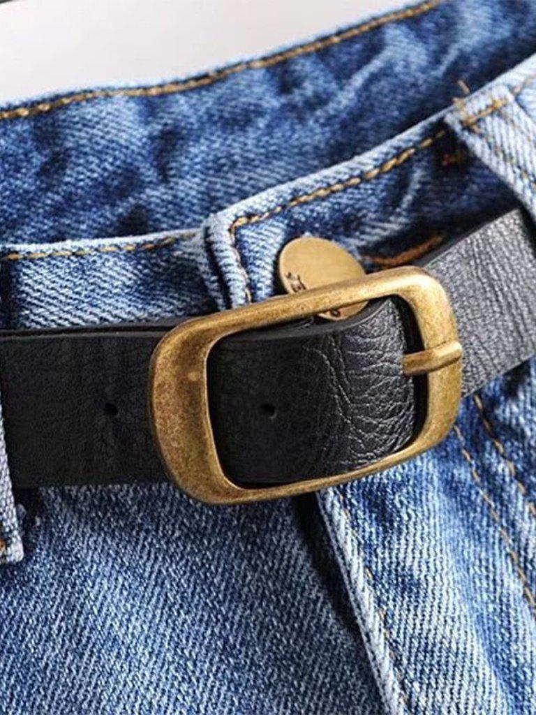 High Waist Jeans With Belt-bottom-Des Mess
