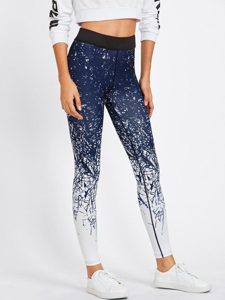Abstract Print Gym Leggings-bottom-Des Mess