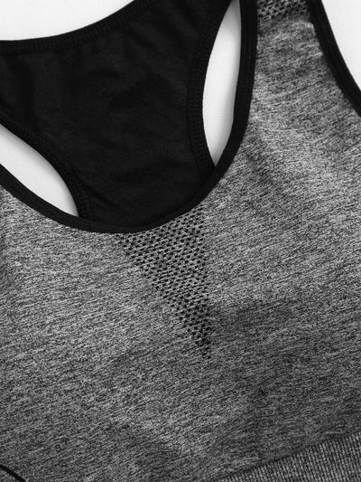 Striped Detail Racerback Sports Bra-sportswear-Des Mess