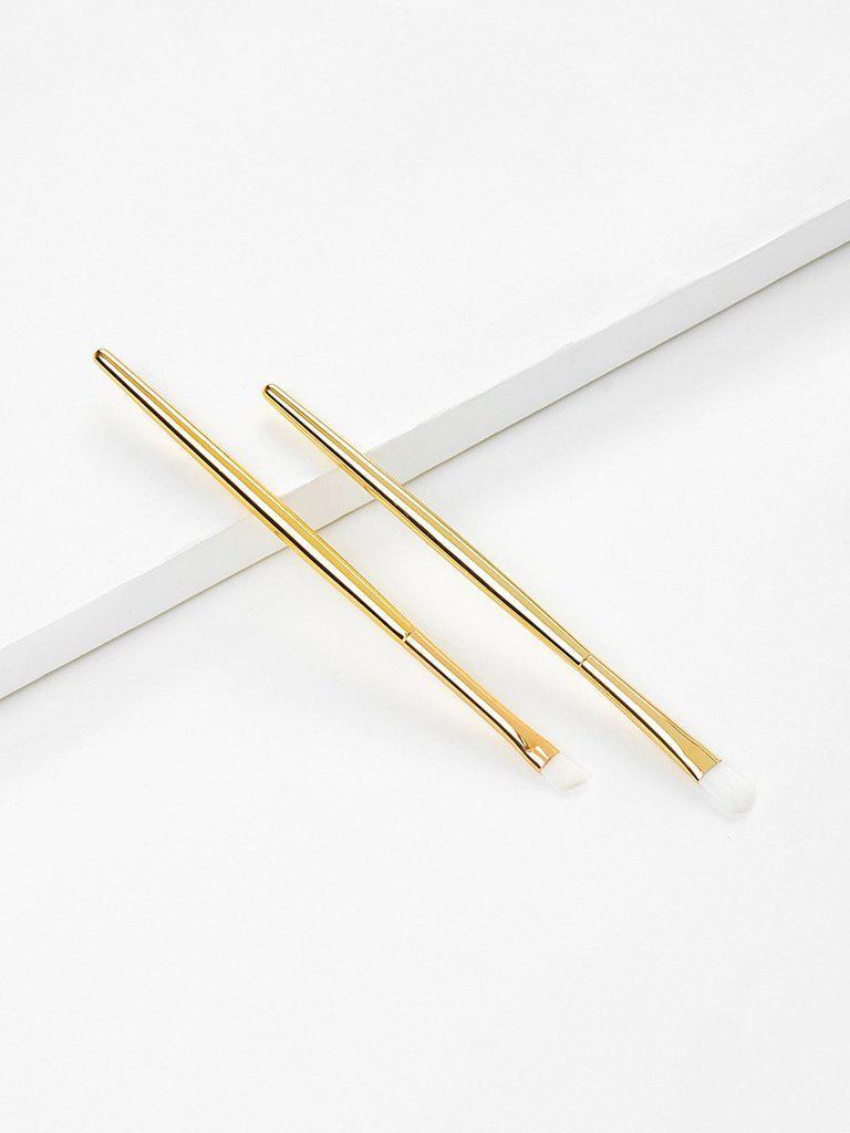 Metallic Handle Professional Makeup Brush Set 2Pcs-makeup-Des Mess