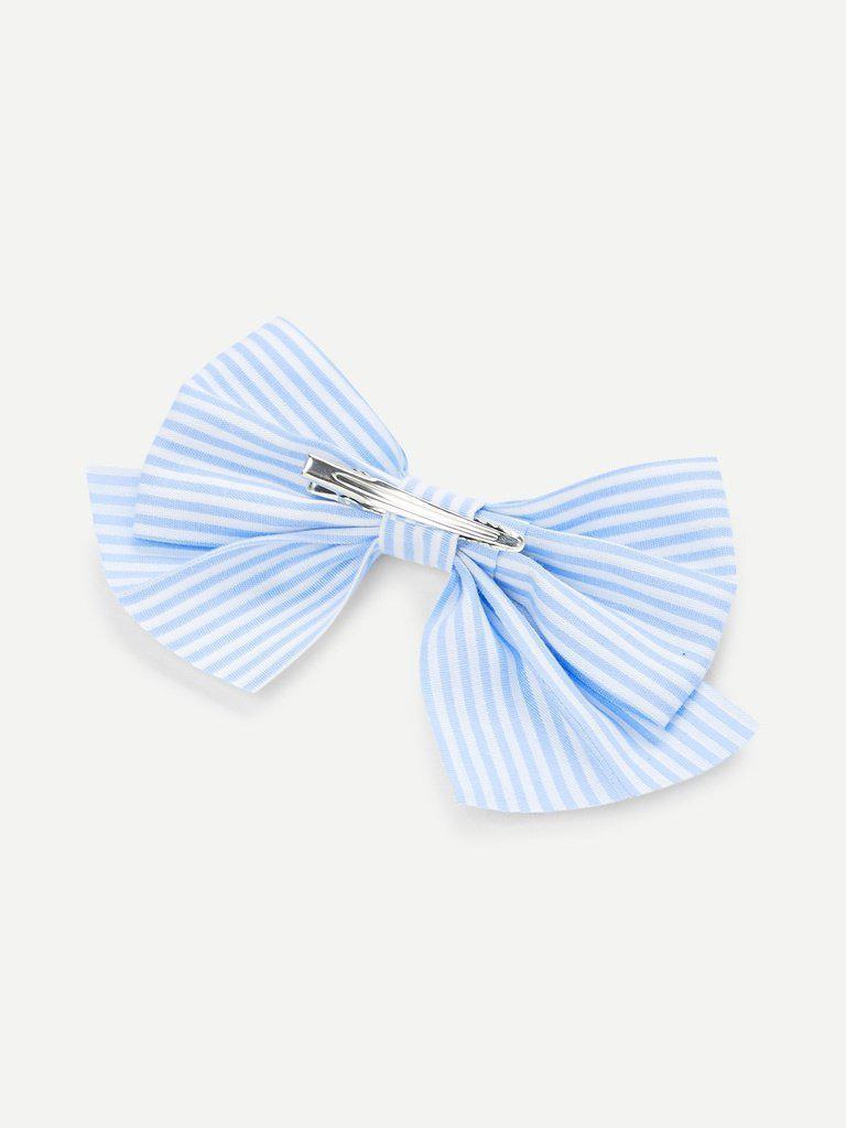 Striped Bow Hair Clip-hair-Des Mess