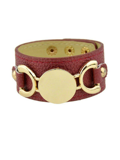 Red Original Letter Wide Bangle--Des Mess